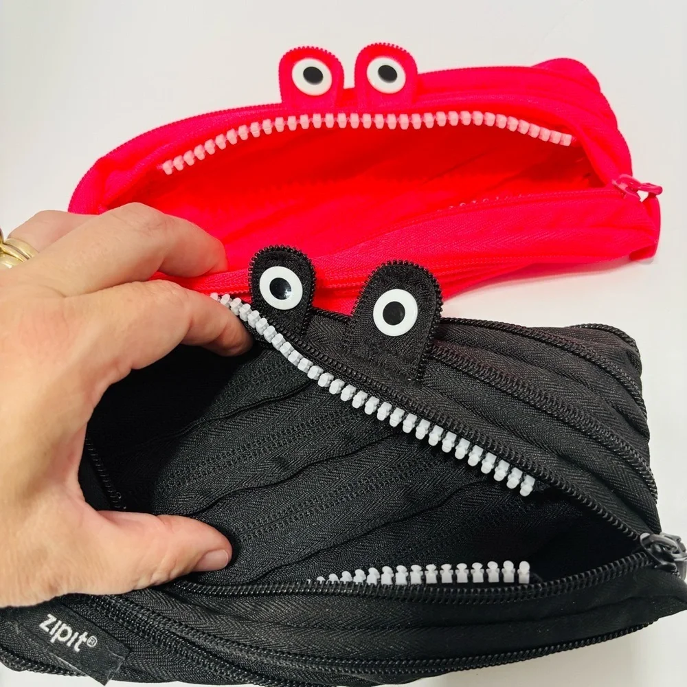 Red and Black Monster-Inspired Accessory Bags